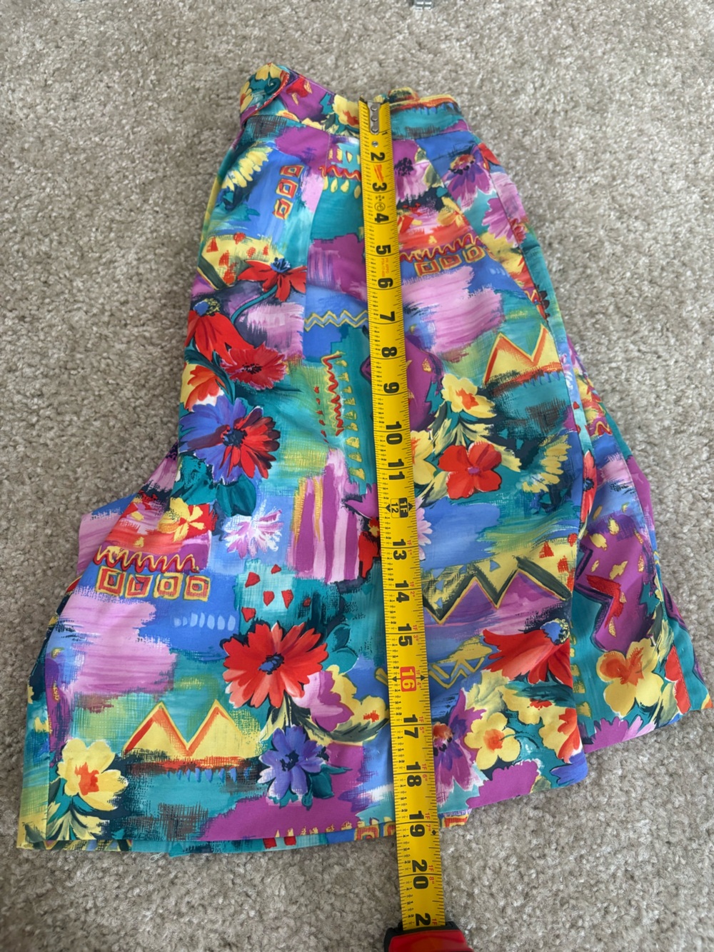 Vintage Men’s Pleated Shorts Vibrant Funky Colorful Floral Geometric Print 28 - Picture 8 of 10